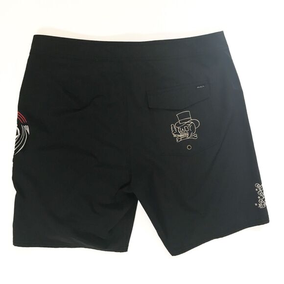 RCVA Performance Board Shorts size 34 Special Edition Graphics Artwork skull - Picture 4 of 9